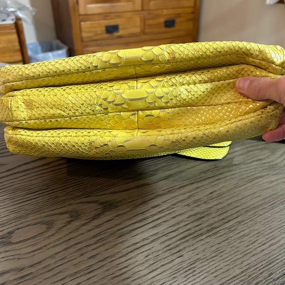 Coach Madison Pinnacle Lily Yellow Python Embossed Leather Hobo Shoulder Bag - Picture 5 of 16